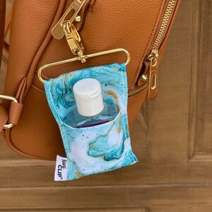 Turquoise Marble SaniClip Hand Sanitizer Holder